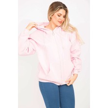 Kadın Pembe 3 Iplik Içi Şardonlu Sweatshirt 65N35310