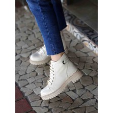 En Cici Moda Astara Gerçek Deri Ekru Kadın Bot