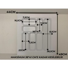 ALMITAL 44X49 Cm. Beyaz Kaşıklık ve Kepçelik 2'li Set (40X41 Cm'e Kadar Kesilebilir)