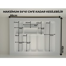 ALMITAL 65X49 Cm. Beyaz Kaşıklık ve Kepçelik 2'li Set (59X41 Cm'e Kadar Kesilebilir)