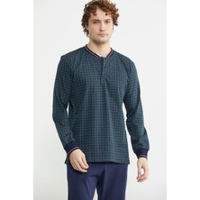 Sementa Desenli Pamuk Pijama Takım - Yeşil