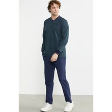 Sementa Desenli Pamuk Pijama Takım - Yeşil