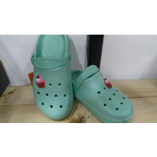 Yeni Sezon Cross Işıklı Model Unısex Çocuk Mint Yeşili Renkli Terlik