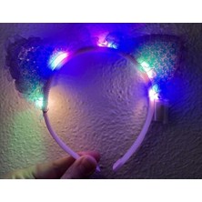 Günay Home Mor Pullu LED Işıklı Kedi Kulak Taç