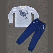 Casabony T-Rex Baskılı T-Shirt + Indigo Pantolon Takım