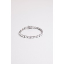 So CHIC Oval Kesim 18 Ayar Beyaz Altın Kaplama Su Yolu Bileklik