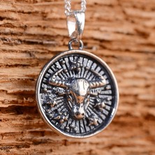 Ebrar Silver Gümüş Boğa Burcu Kolye 925 Ayar Gümüş Boğa Burç Unisex Kolye