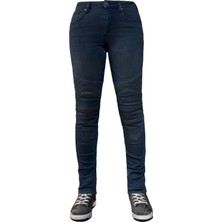 The Biker Jeans Evo Ultra Flexi Dark Blue Korumalı Motosiklet Kot Pantolonu Kadın