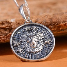 Ebrar Silver Gümüş Aslan Burcu Kolye 925 Ayar Gümüş Aslan Burç Unisex Kolye