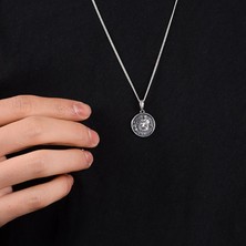 Ebrar Silver Gümüş Aslan Burcu Kolye 925 Ayar Gümüş Aslan Burç Unisex Kolye
