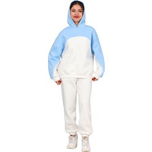 ERDEM KIDS Kız Çocuk Paçası Lastikli, Garnili Oversize 3 Iplik Şardonlu Içi Pamuklu Eşofman Takımı