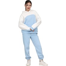 ERDEM KIDS Kız Çocuk Paçası Lastikli, Garnili Oversize 3 Iplik Şardonlu Içi Pamuklu Eşofman Takımı