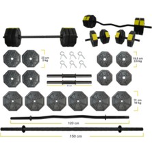 Tan Spor 90 kg Dambıl Halter Full Kısa Bar + Z Bar + Düz Bar Seti