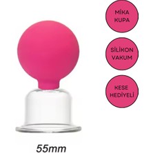 Mika Silikon Vakumlu Boyun Bölgesi Kullanım Için Masaj Kupası No:4 Gül Pembe Renk