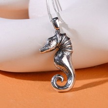Ebrar Silver Gümüş Denizatı Kolye 925 Ayar Gümüş Deniz Atı Figürlü Unisex Kolye