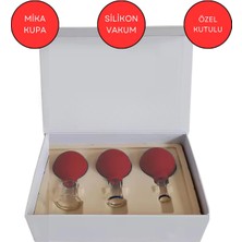 Mika Silikon Vakumlu Yüz Masaj Kupası 3'lü Set Kırmızı Renk