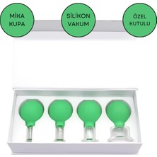 Mika Silikon Vakumlu Yüz Masaj Kupası 4'lü Set Açık Yeşil Renk