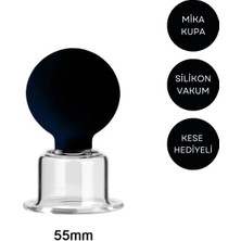 Mika Silikon Vakumlu Boyun Bölgesi Kullanım Için Masaj Kupası No:4 Siyah Renk