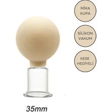 Mika Silikon Vakumlu Yüz ve Boyun Için Masaj Kupası No:3 Bej Renk