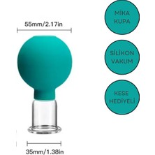 Mika Silikon Vakumlu Yüz ve Boyun Için Masaj Kupası No:3 Yeşil Renk