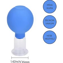 Mika Silikon Vakumlu Yüz ve Boyun Için Masaj Kupası No:3 Mavi Renk