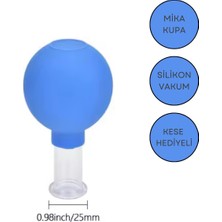 Mika Silikon Vakumlu Yüz ve Boyun Için Masaj Kupası No:2 Mavi Renk