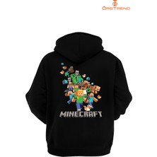 Ors Trend Minecraft Baskılı Unisex Kapşonlu Sweatshirt