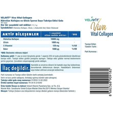 Velavit Viva Vital Ekstra Glisinli Collagen 30 Toz Saşe Hidrolize Kolajen, Glisin, C Vitamini Ve Bakır İçeren Takviye Edici Gıda