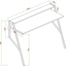 Aymobsan Flamingo, Metal Ayaklı, Duvara Monte, Çalışma Masası, 120 cm