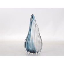 Blue And Clear Large Glass Vase 20X12X40 cm