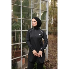 MİMİ LUXURY WEAR Kadın Dalgıç Kumaş Yarım Patlı Fermuarlı  Jogger Eşofman Spor Takımı WM-111