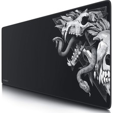 Titan Wolf Xxl Oyun Mouse Pad 900X400MM, Kaymaz Kauçuk Taban, Kurt Kafatası Desenli