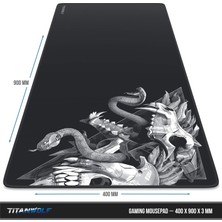 Titan Wolf Xxl Oyun Mouse Pad 900X400MM, Kaymaz Kauçuk Taban, Kurt Kafatası Desenli