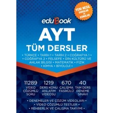 Edubook Tyt / Ayt Tüm Dersler Video Anlatımlı Konular ve Video Çözümlü Sorular Deneme Sınav Paketi