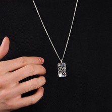 Ebrar Silver Gümüş Çark Figürlü Künye Kolye 925 Ayar Gümüş Dişli Figürlü Erkek Künye
