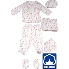 Uniquetrenders Bebek Yenidoğan Müslin Kumaş % 100 Organik Pamuklu Unisex Hastane Çıkışı 6'lı Set