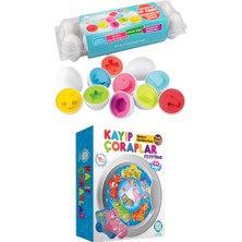 Circle Toys Kayıp Çoraplar Eşleştirme Kart Oyunu - 12'li Geometrik Yumurta Eşleme 2'li Set