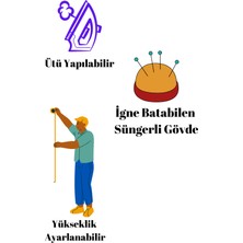 Ekonomik 36-46 Beden Arası Dik ve Yatay Iğne Batabilen Sünger Metal Ayaklı Terzi Mankeni S2