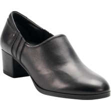 Forelli 53411-G Delux Siyah Kadın Comfort Deri Ayakkabı