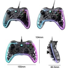 DNR Bilişim Oyun Kolu USB Kablolu Kaliteli Gamepad Rgb Işıklı Switch Ps3