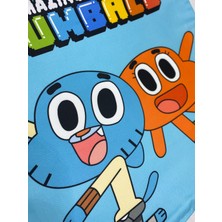 Yaya Dizayn Gumball ve Darwin Desenli Dijital Baskılı Dekoratif Kırlent Kılıfı ve Yastık