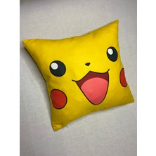 Yaya Dizayn Pokemon Pikachu Desenli Dijital Baskılı Dekoratif Kırlent Kılıfı ve Yastık