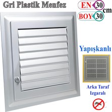 Menfez Banyo Wc Tuvalet Havalandırma Plastik Panjur Gri 30X30 cm