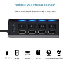 YGT 4 Port Anahtarlı USB 2.0 Tüm Cihazlara Uyumlu USB Çoğaltıcı, USB Çoklayıcı Pc Bilgisayar USB Çoğalt