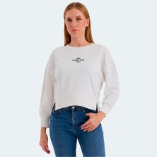 Slazenger VITAL Kadın Oversize Sweatshirt Beyaz