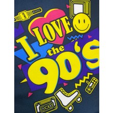 Yaya Design Co I Love 90'S Desenli Dijital Baskılı Kırlent Kılıfı ve Yastık