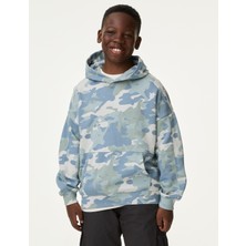Marks & Spencer Kamuflaj Desenli Kapüşonlu Sweatshirt (6-16 Yaş)