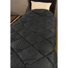 Clasy Saten %100 Pamuk Saten Tek Kişilik Yorgan Marbella V1 Indigo Gri