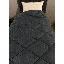 Clasy Saten %100 Pamuk Saten Tek Kişilik Yorgan Marbella V1 Indigo Gri
