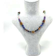 Yıldız Doğal Taş Sertifikalı Doğal Taş Karma Kolye 50 cm